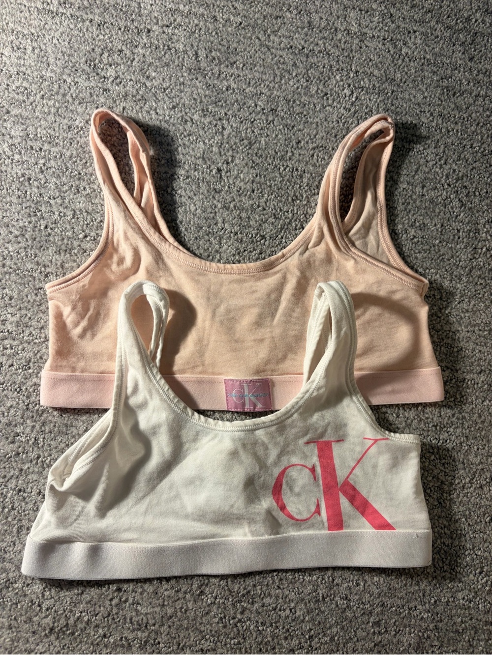 Calvin Klein Girls' 2-Pack Pink & White  Bralettes